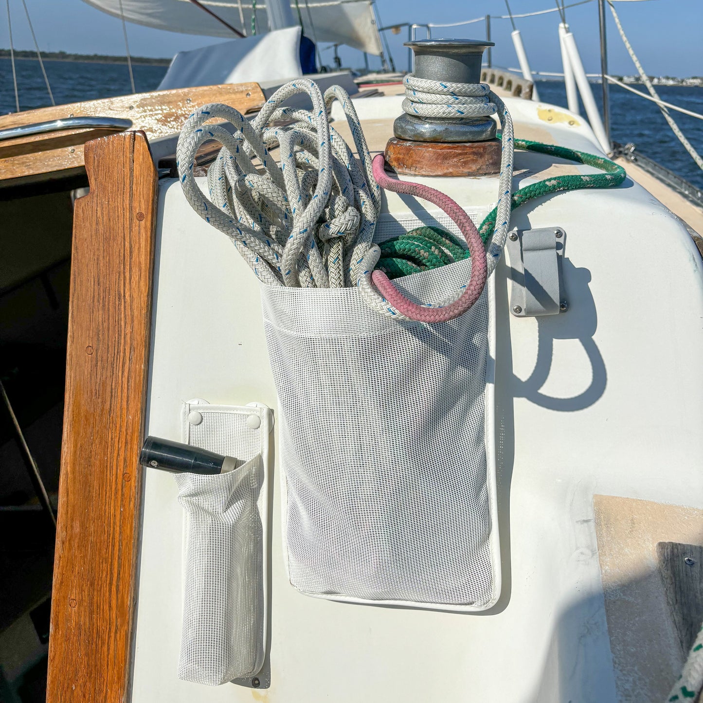 Sailboat cockpit line storage bag