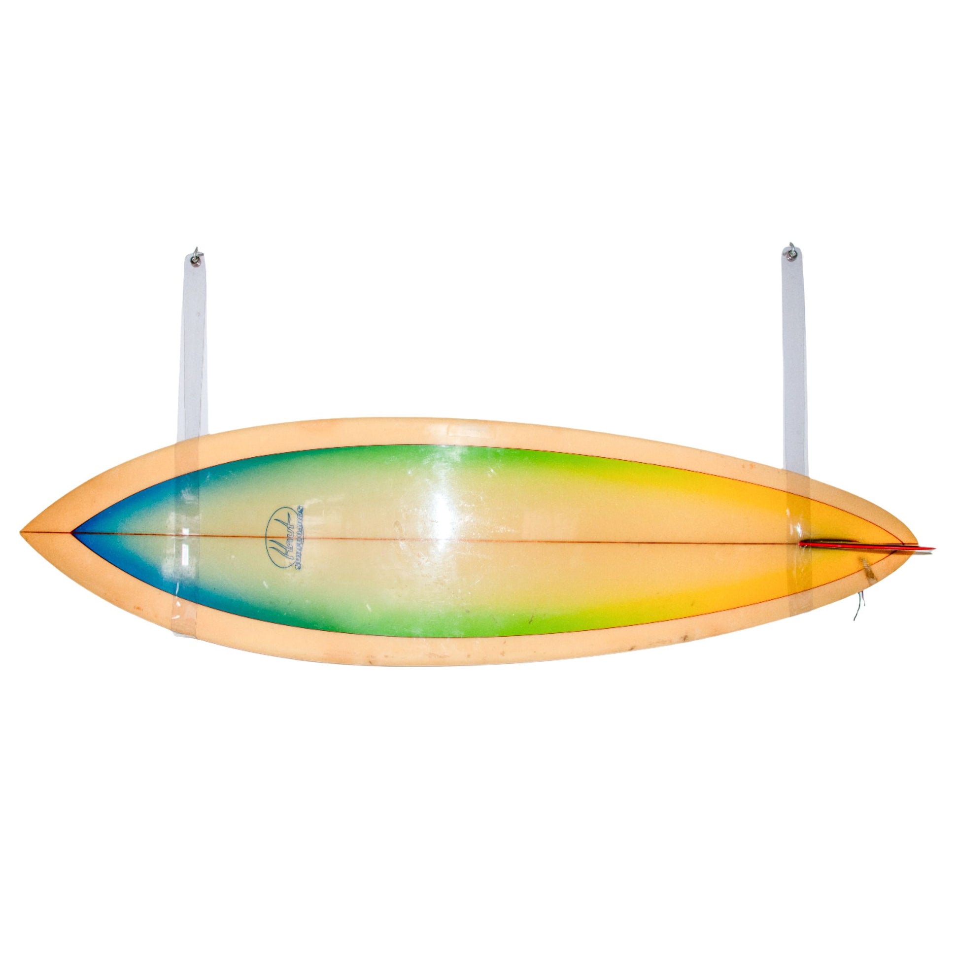 Clear Surfboard Hanging strap wall mount