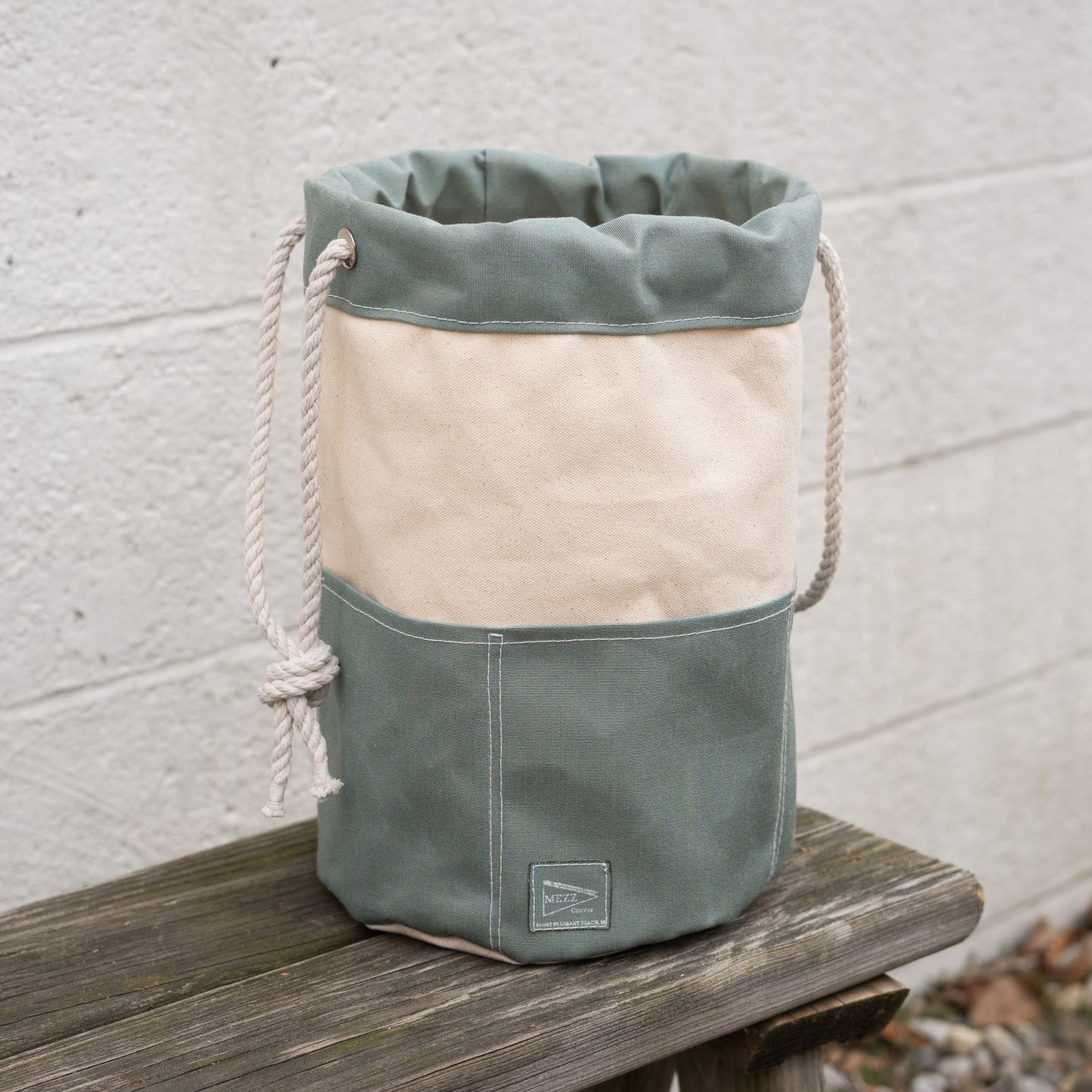 Mezz Canvas Drawstring Rigger Bucket Bag Spa