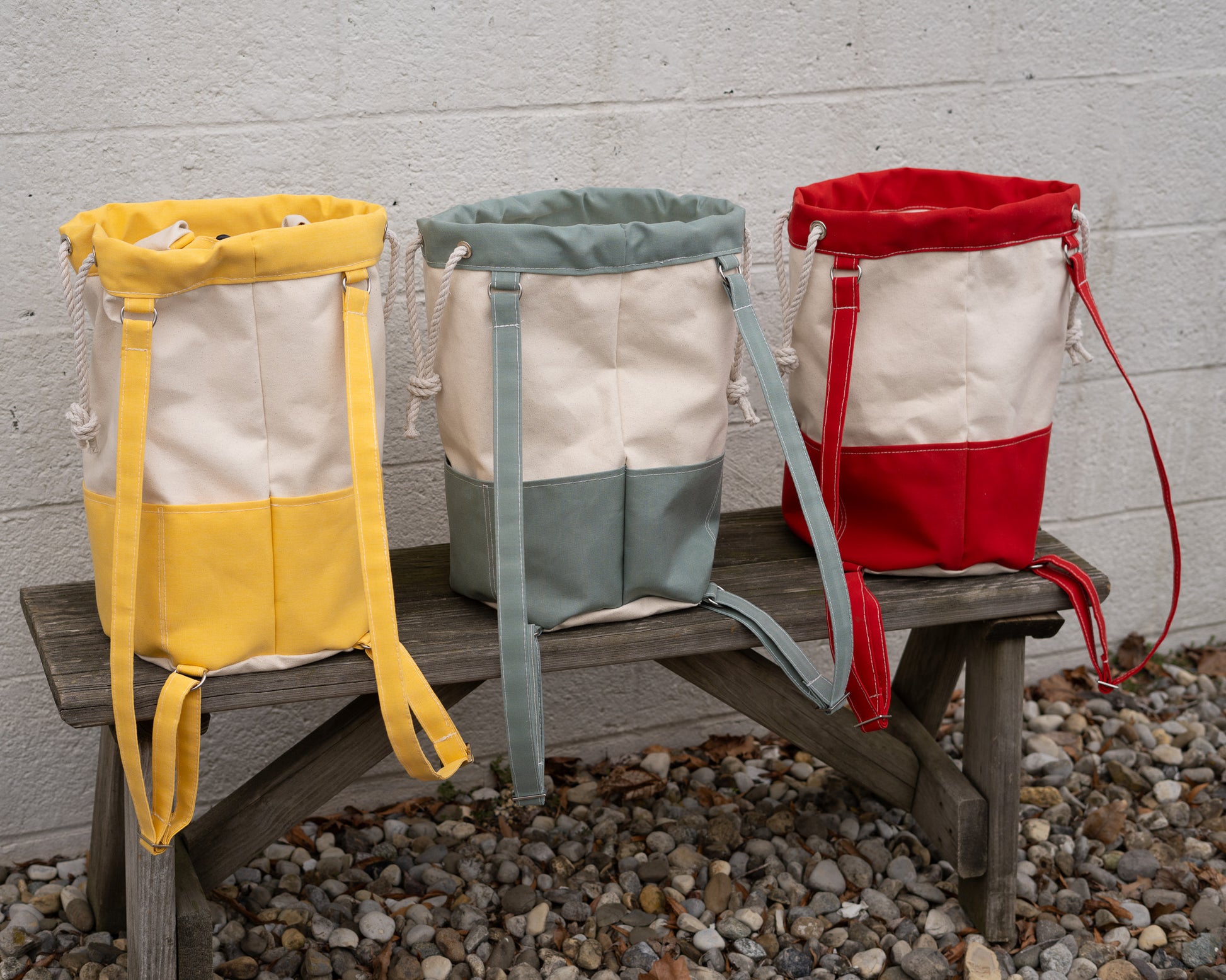 Canvas rolltop Backpack Nautical colors