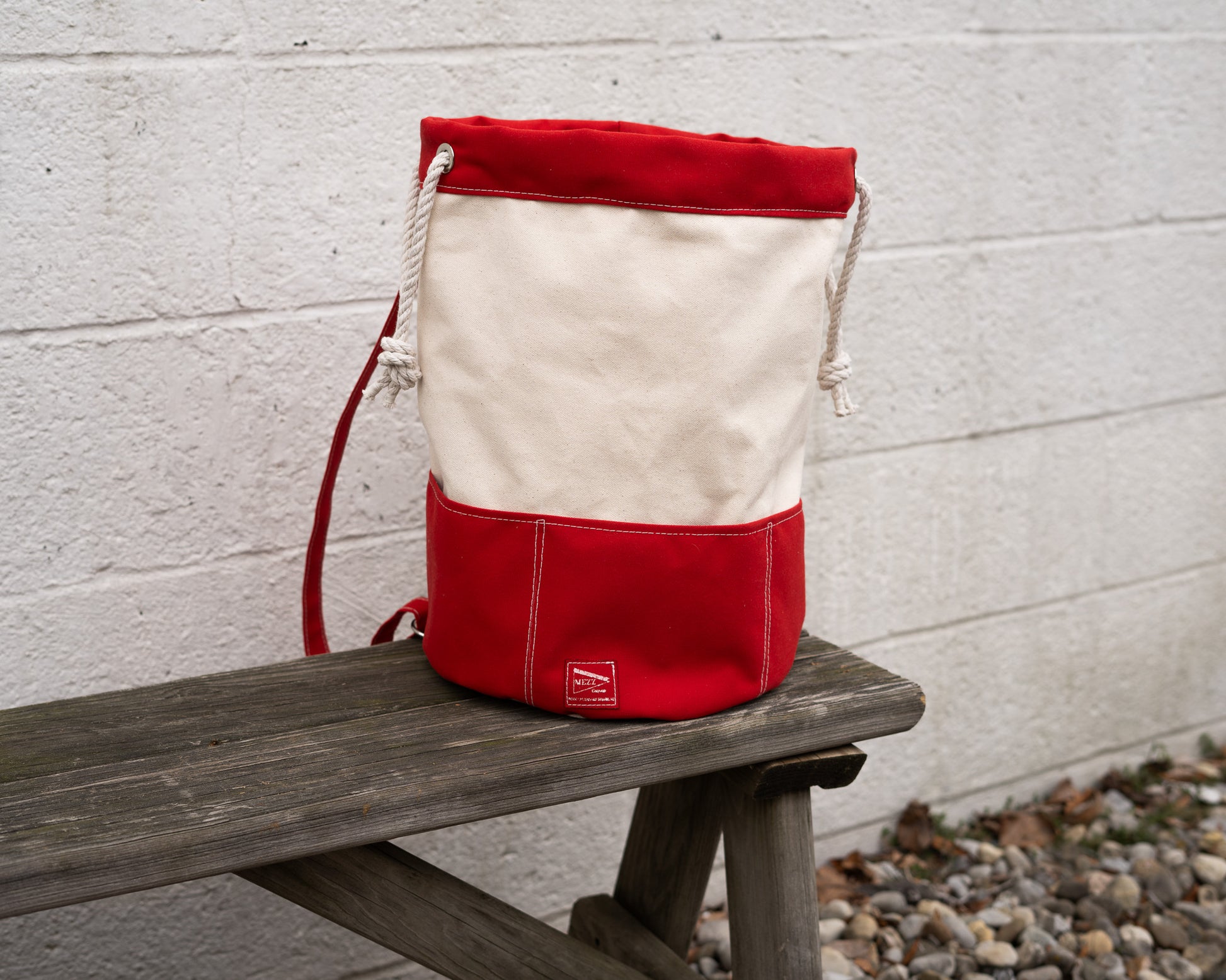 red  Rolltop Canvas Backpack
