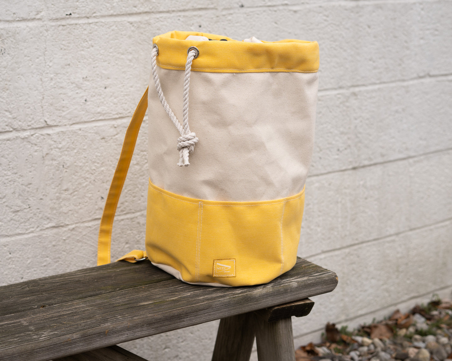 Yellow Rolltop Canvas Backpack