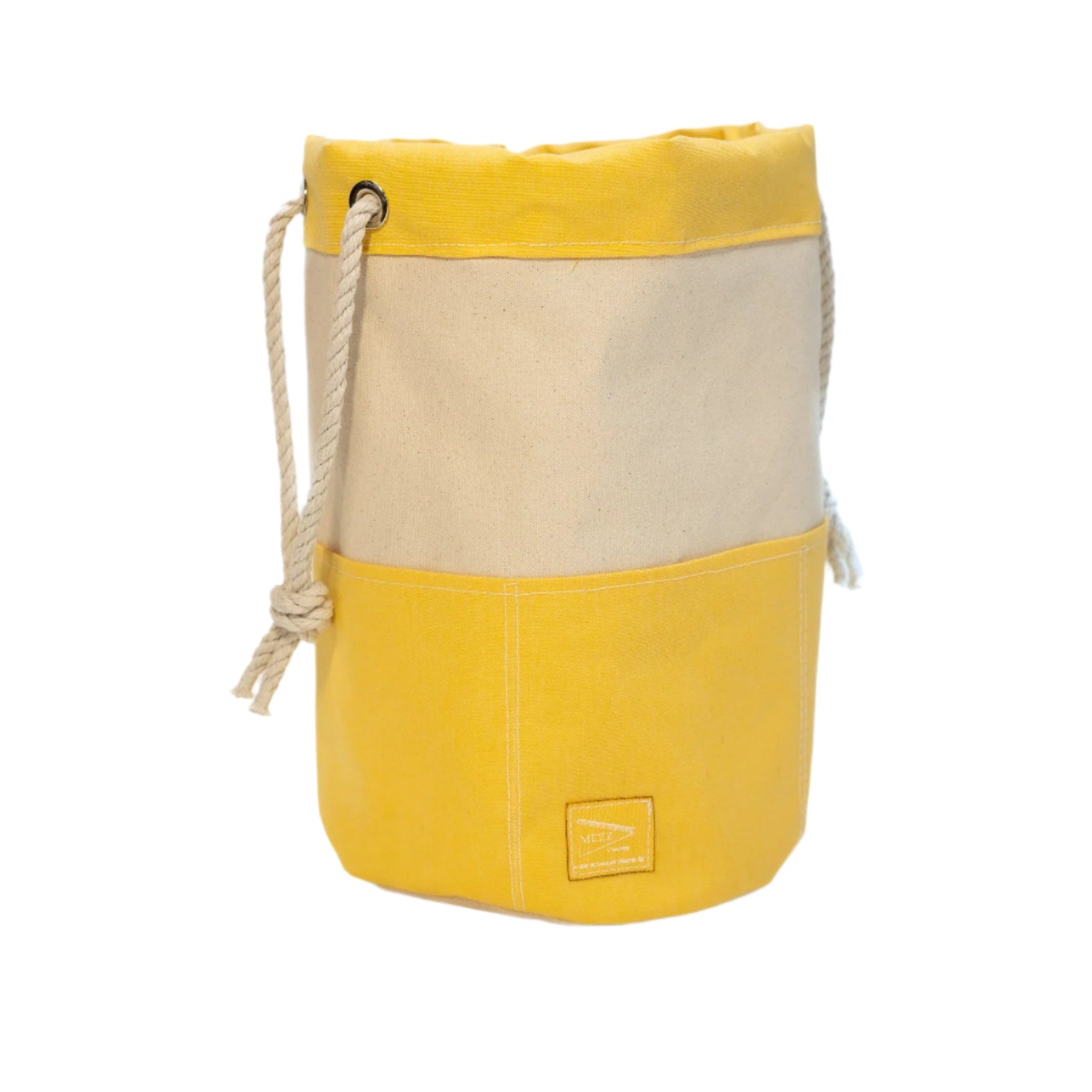 Handcrafted Canvas Drawstring Rigger Bucket Bag Yellow