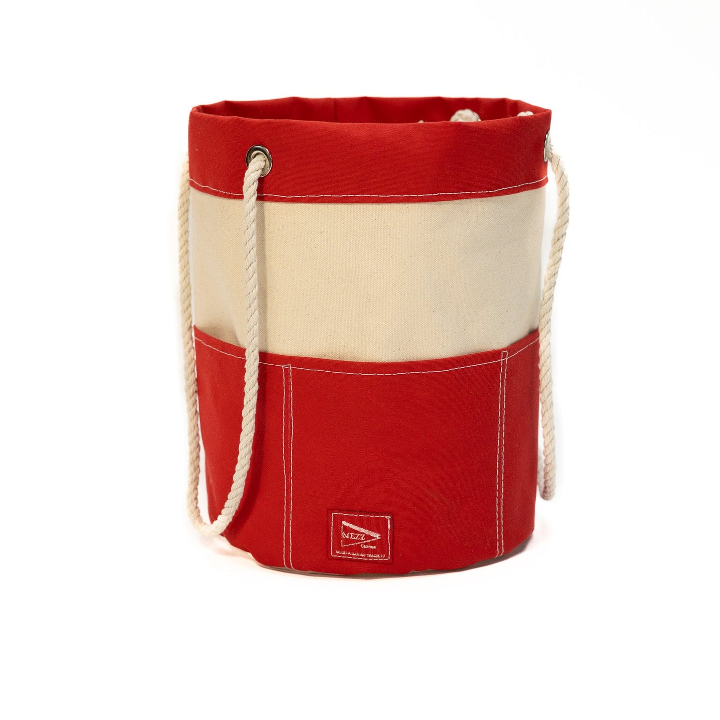 handcrafted canvas Rope Handle handbag Red