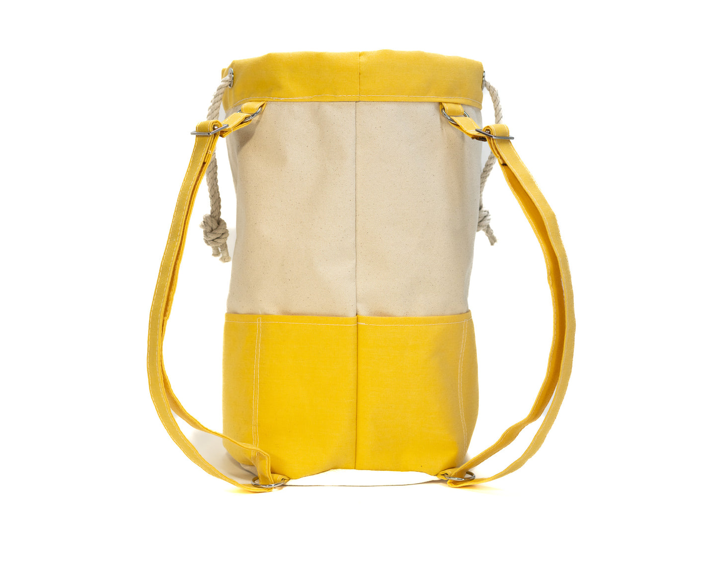 yellow Canvas Rolltop Backpack beach bag straps