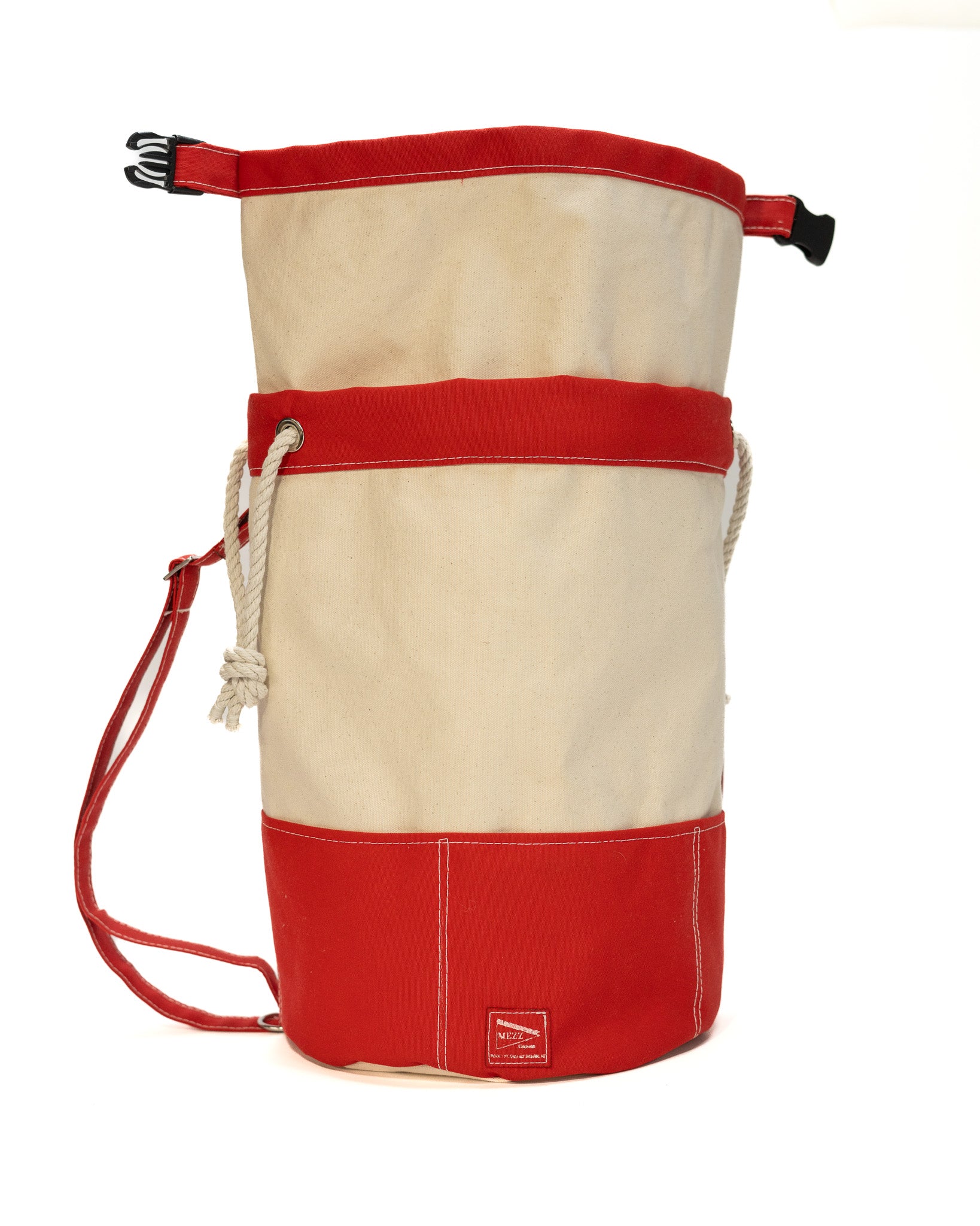 red Nautical Canvas Rolltop Backpack