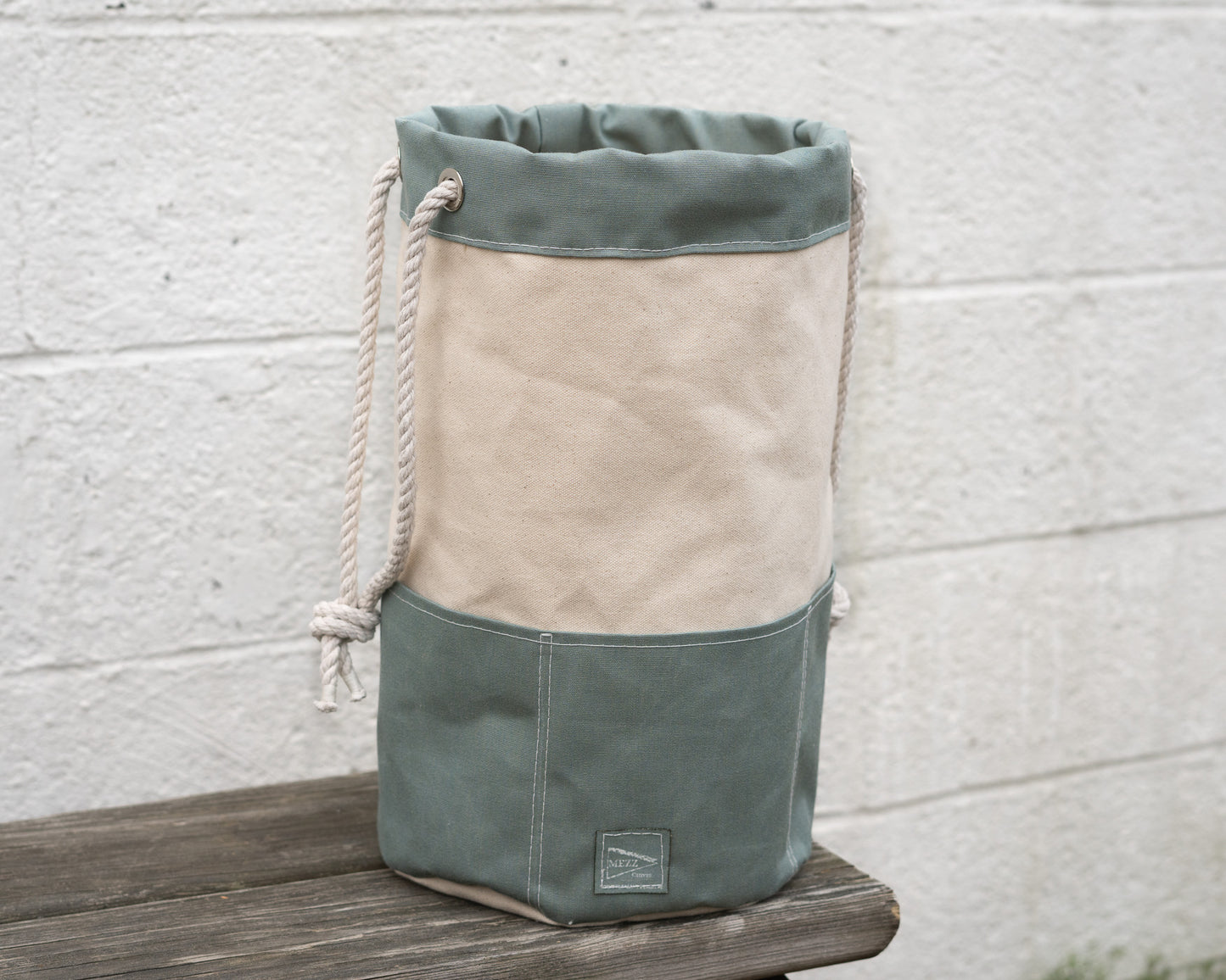Rope Drawstring Rigger's Bucket Bag Tall | Mezz Canvas