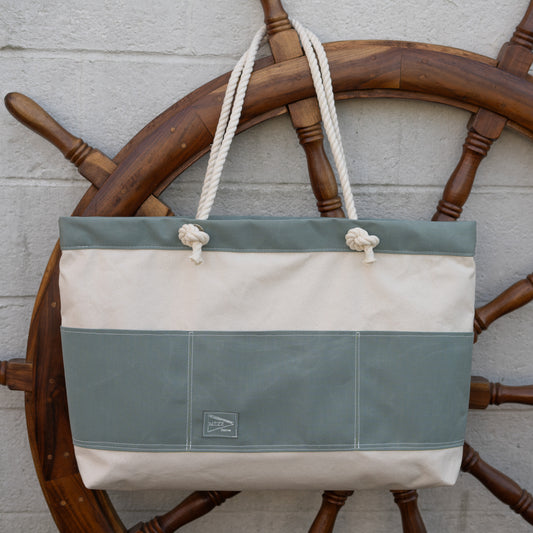 Large spa rope handle canvas beach tote bag