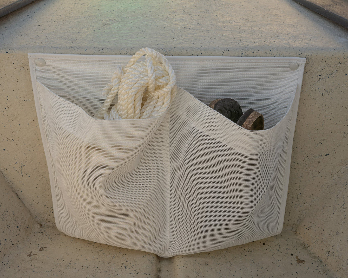 Marine Mesh Double Pocket Boat Gear Stoeage Bag (Adhesive or Screw Mount)