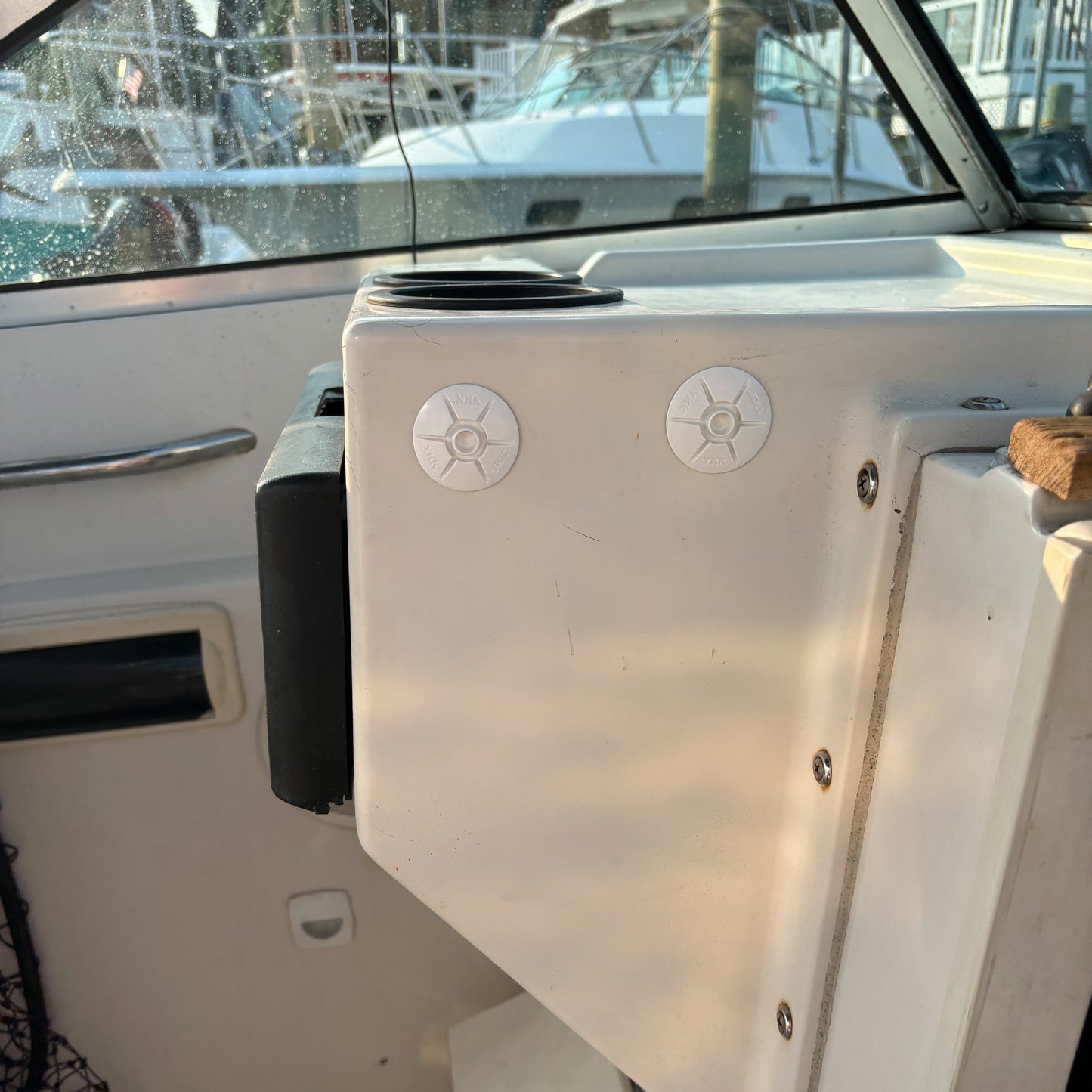 Large cup holder Adhesive mounting hardware