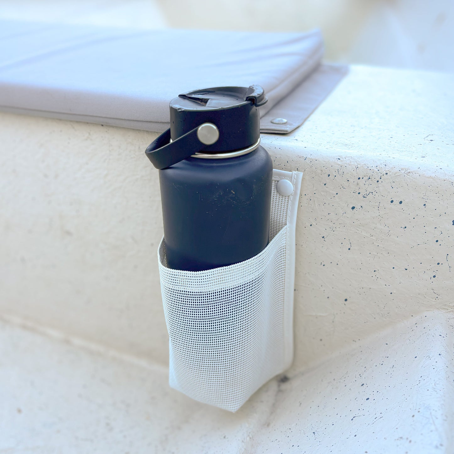 Large White Snap-On boat cup holder