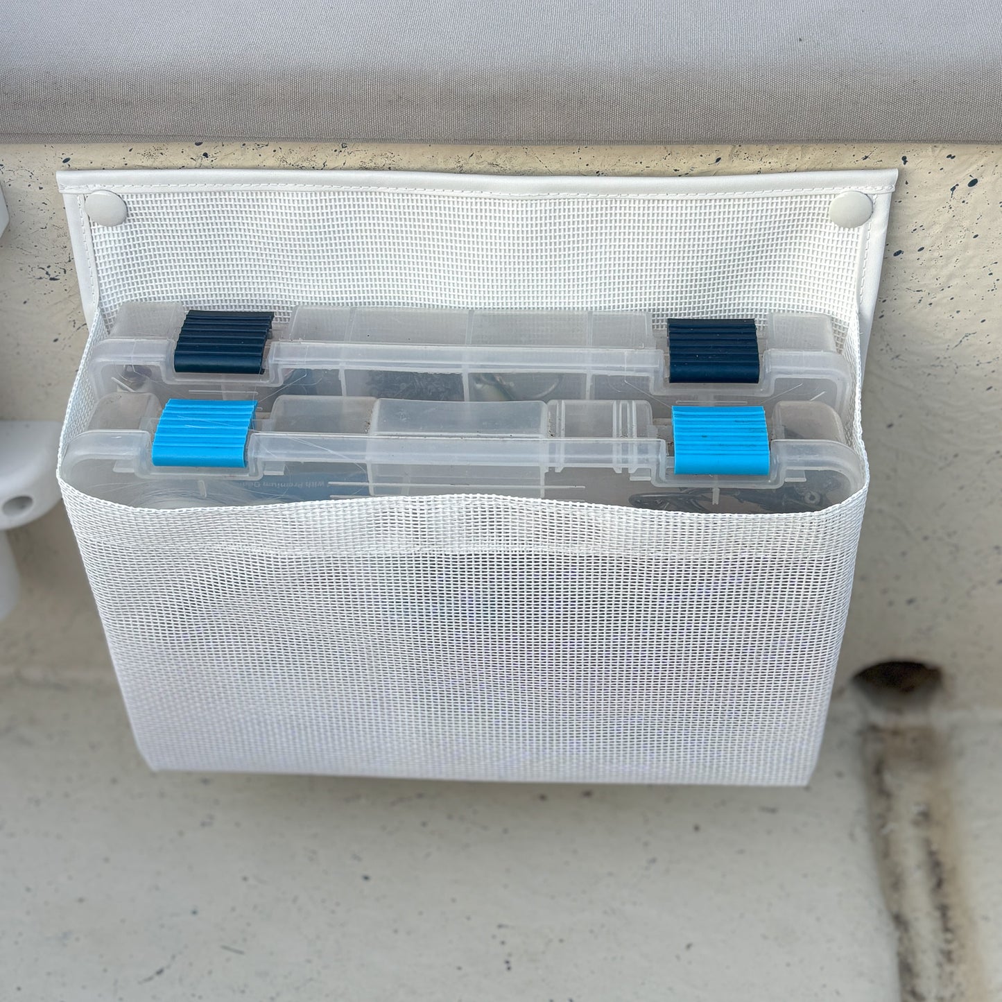 Boat Mounted Double Tackle Box Sleeve (Screw or Adhesive Mount)