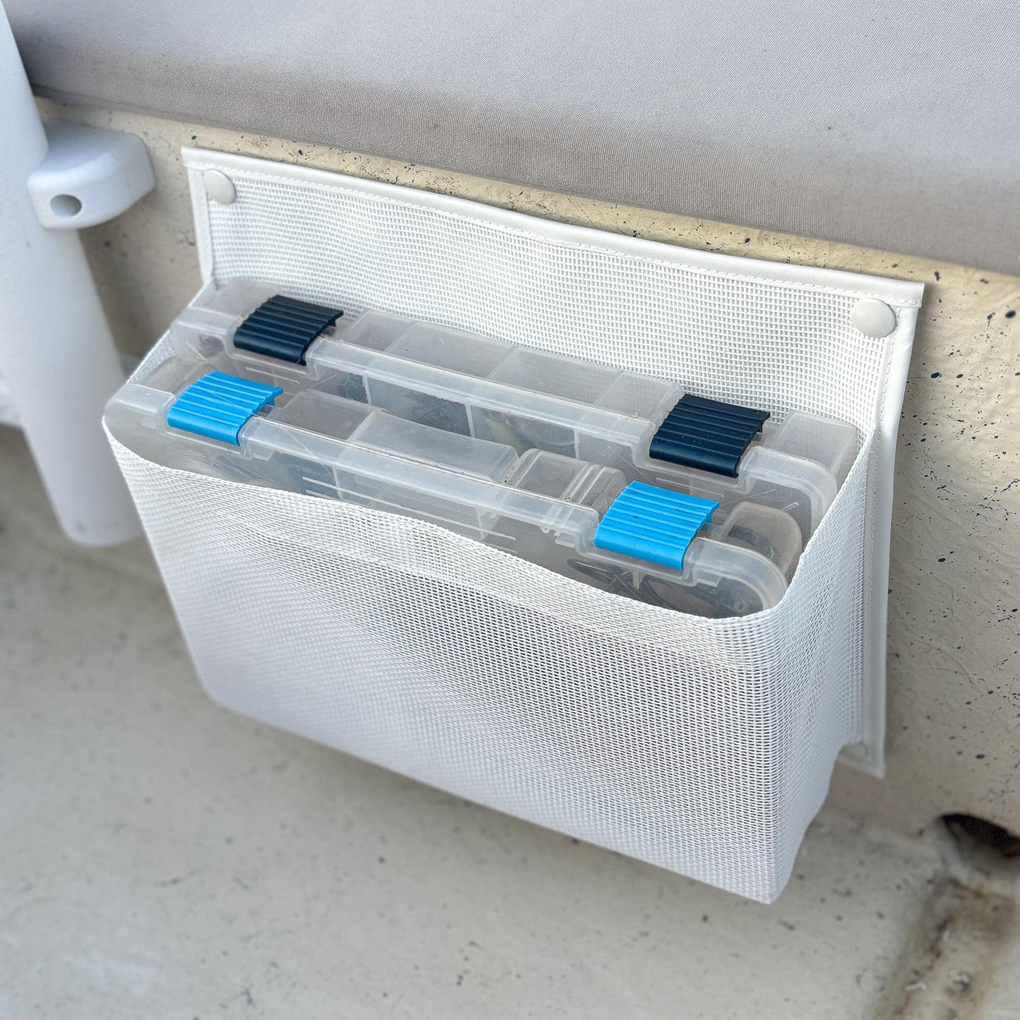 Boat Mounted Double Tackle Box Sleeve (Screw or Adhesive Mount)