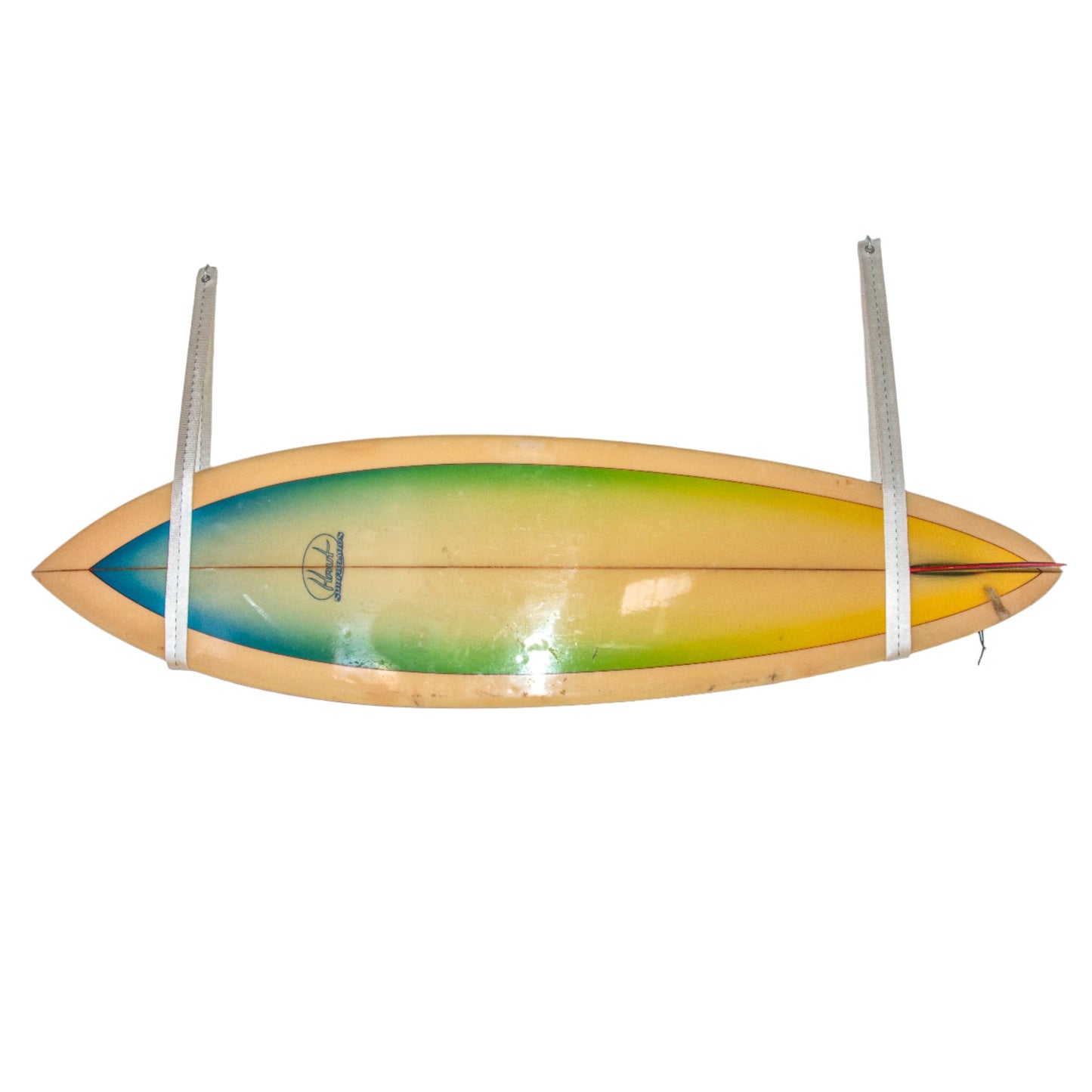White Surfboard hanging straps