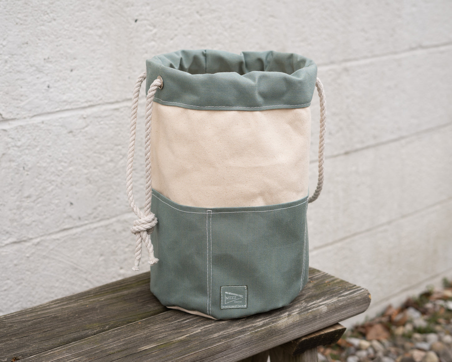 Mezz Canvas Drawstring Rigger Bucket Bag Spa