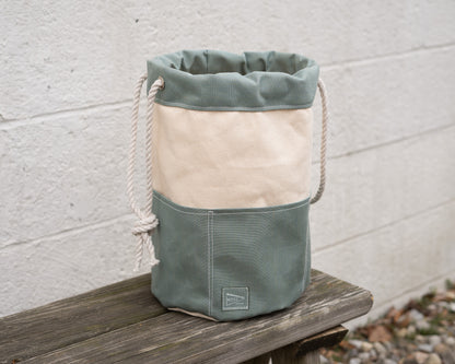 Mezz Canvas Drawstring Rigger Bucket Bag Spa