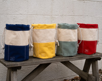 Mezz Canvas Drawstring Rigger Bucket Bag Line Up Shot