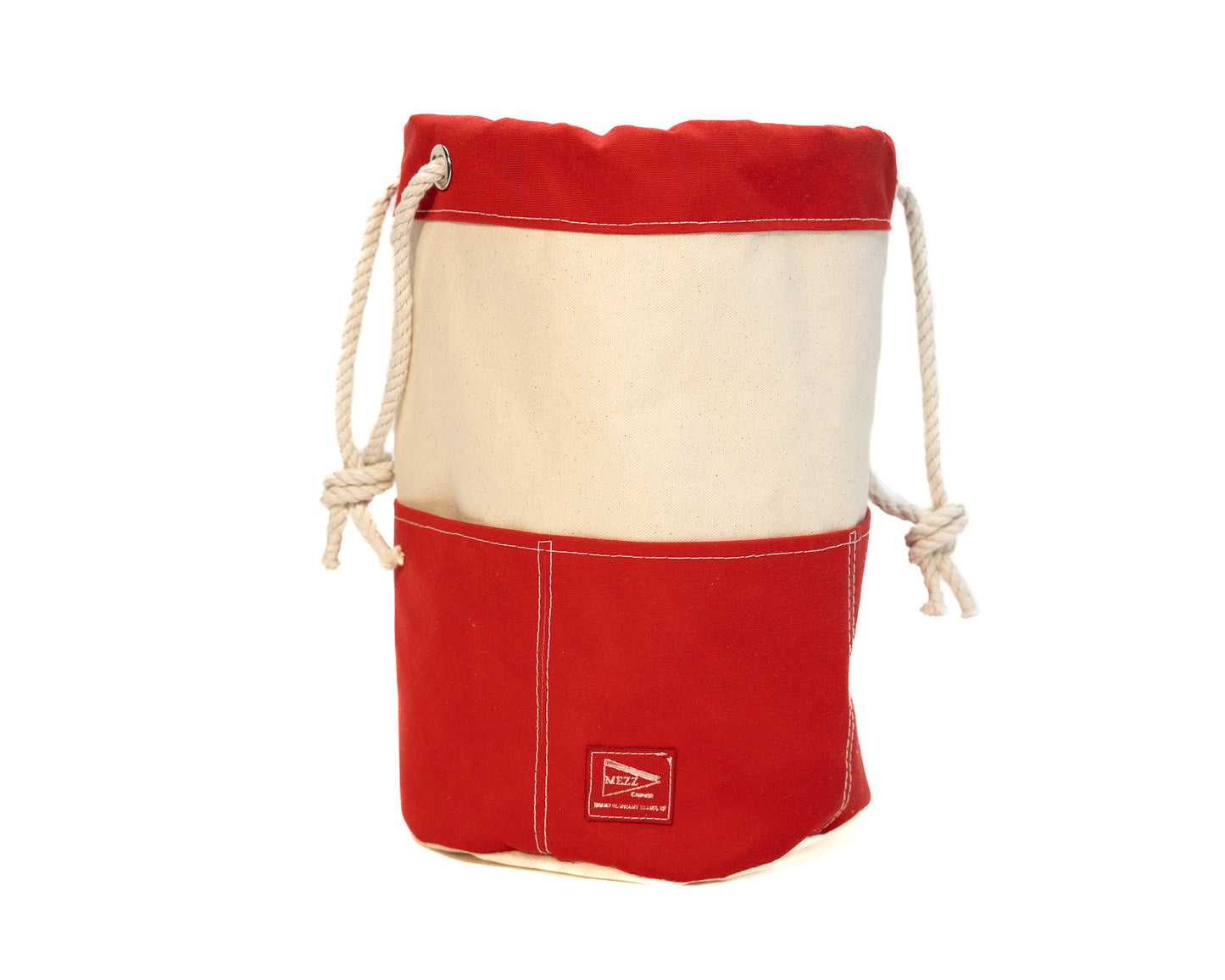 Handcrafted Canvas Drawstring Rigger Bucket Bag Red
