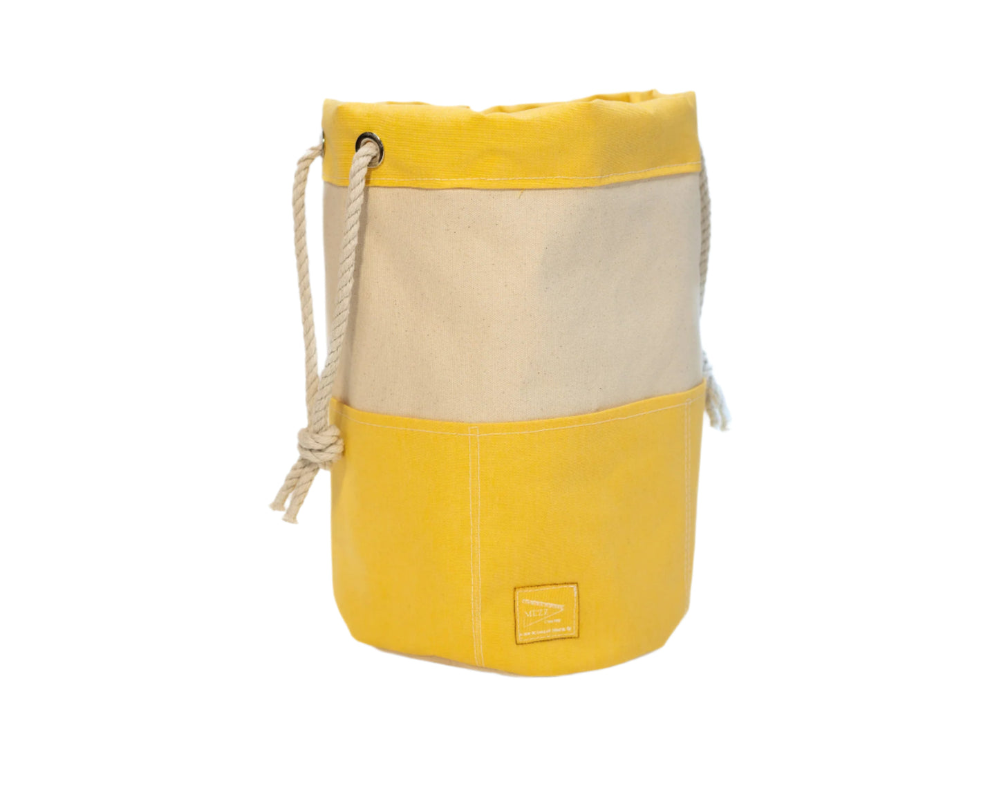 Handcrafted Canvas Drawstring Rigger Bucket Bag Yellow