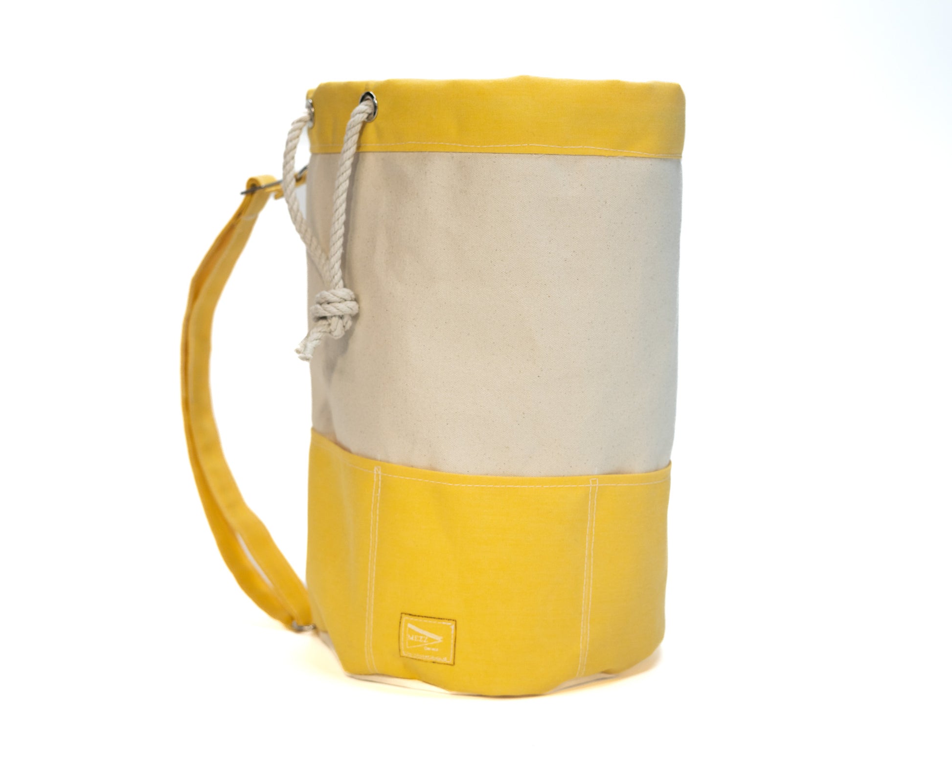 yellow Canvas Rolltop Backpack beach bag 