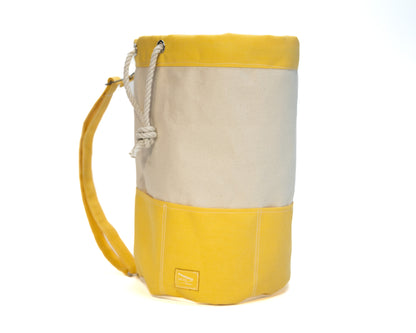 yellow Canvas Rolltop Backpack beach bag 