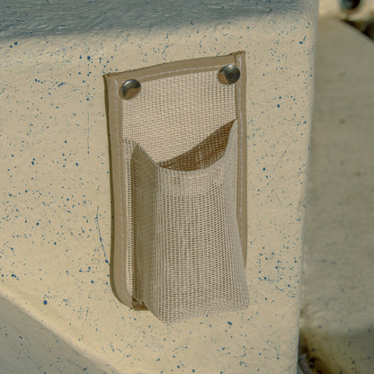 Mezz Mesh Tan Cup Holder for a boat