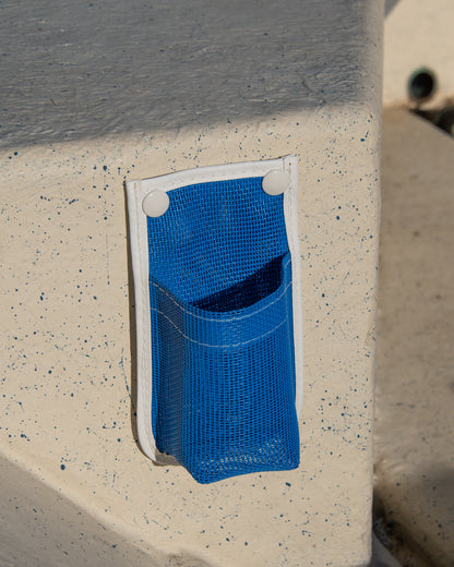 Blue/ White Adhesive Snap-On Cup Holder