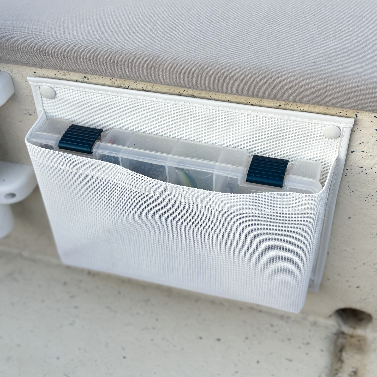 Fishing Tackle Box storage on a boat