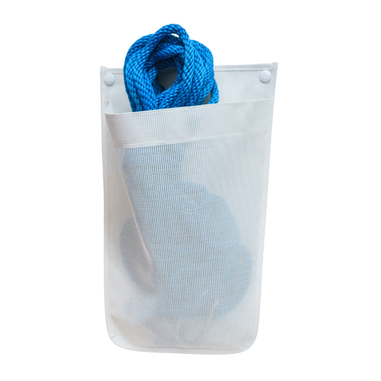 White mesh sailboat halyard bag