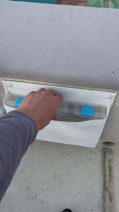 Marine Mesh Single Tackle Box Boat Storage Sleeve (Screw or Adhesive Mount)